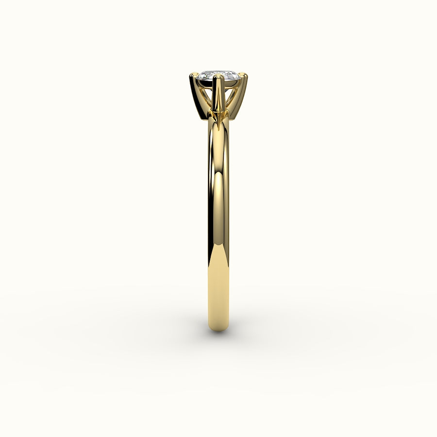 Engaste de anillo solitario de corte marquesa este-oeste