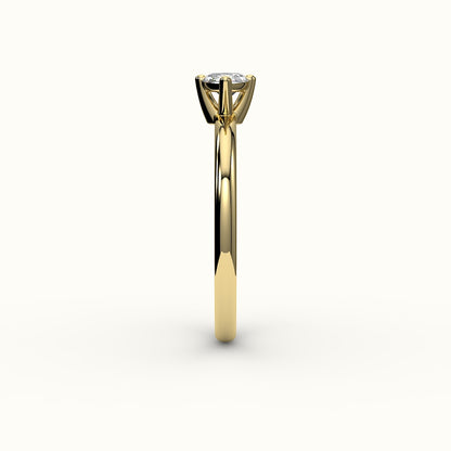 Engaste de anillo solitario de corte marquesa este-oeste