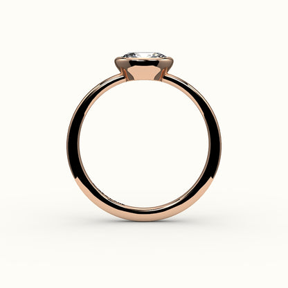 Engaste de anillo con bisel ovalado este-oeste