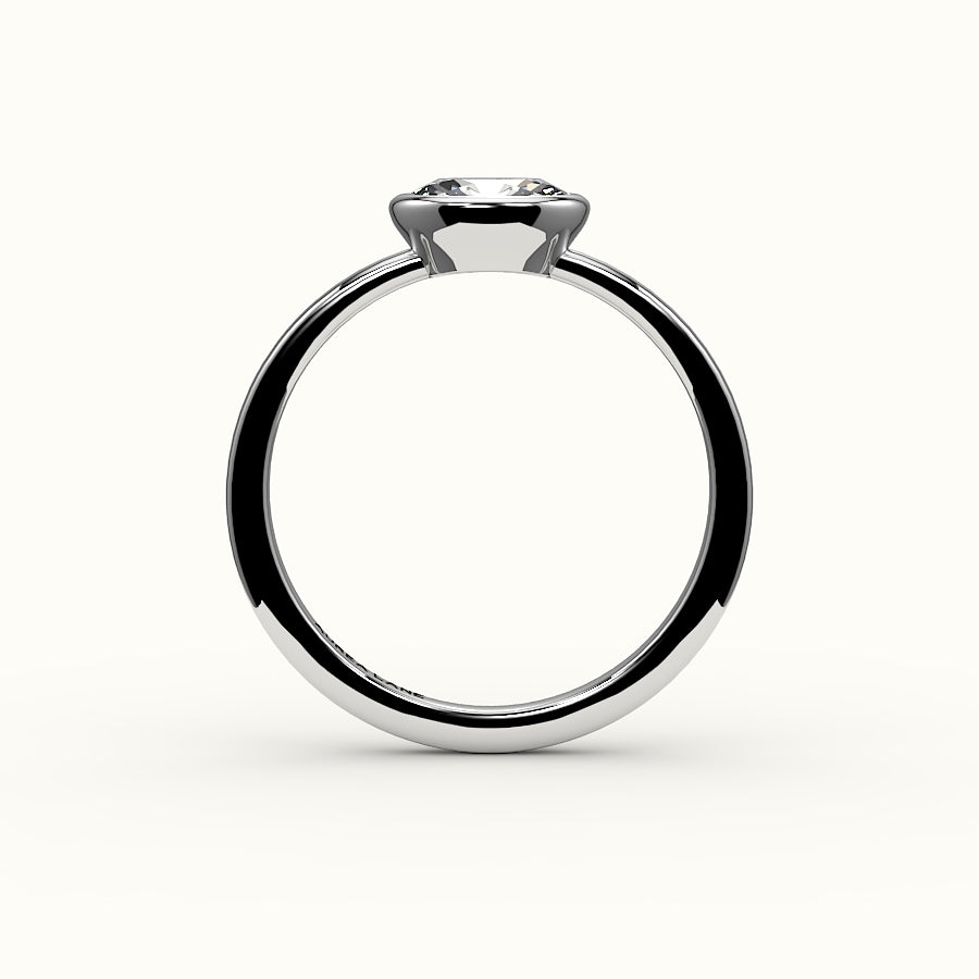 Engaste de anillo con bisel ovalado este-oeste