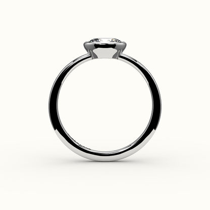 Engaste de anillo con bisel ovalado este-oeste
