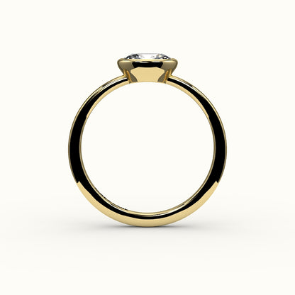 Engaste de anillo con bisel ovalado este-oeste