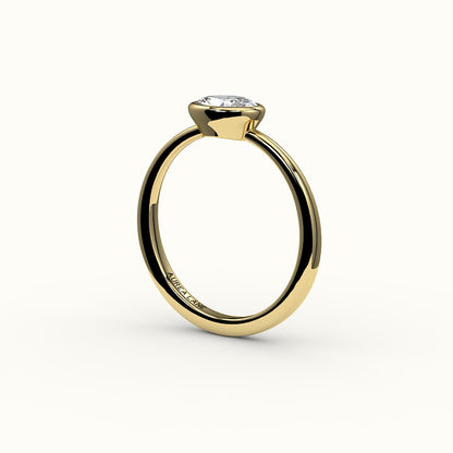 Engaste de anillo con bisel ovalado este-oeste