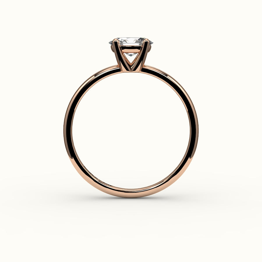 Engaste de anillo solitario ovalado este-oeste