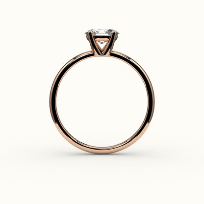 Engaste de anillo solitario ovalado este-oeste