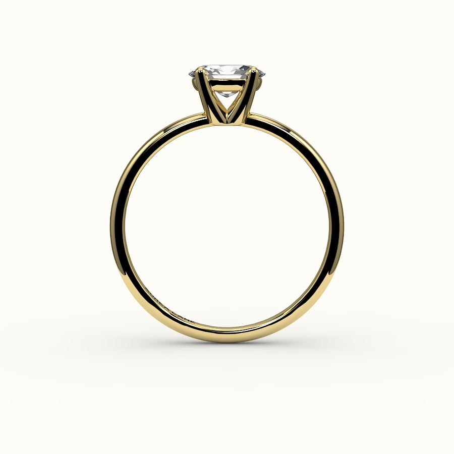 Engaste de anillo solitario ovalado este-oeste