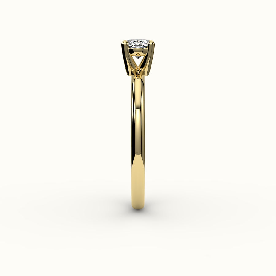 Engaste de anillo solitario ovalado este-oeste
