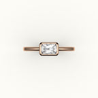 East-West Radiant Cut Bezel Ring Setting