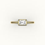 East-West Radiant Cut Bezel Ring Setting
