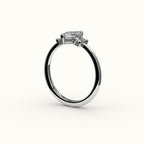 Marquise Cut Three-Stone Setting with Vertical Baguettes