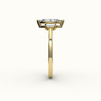 Marquise Cut Three-Stone Setting with Vertical Baguettes