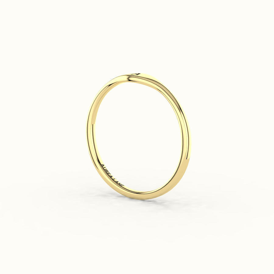 Anillo de sello con inicial moderna