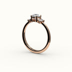 Octagon Cut Three-Stone Setting with Vertical Baguettes