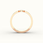 Classic Oval or Pear Cut Carved Wedding Band