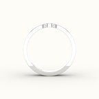 Classic Oval or Pear Cut Carved Wedding Band