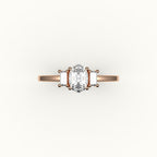 Oval Cut Three-Stone Setting with Vertical Baguettes