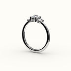 Oval Cut Three-Stone Setting with Vertical Baguettes