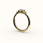 Oval Cut Three-Stone Setting with Vertical Baguettes