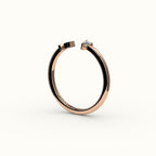 Pear Cut Initial and Diamond Ring