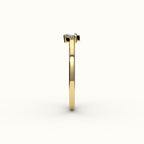 Pear Cut Initial and Diamond Ring