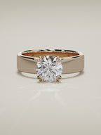 The Nova round lab-grown diamond solitaire in 14K rose gold, 360 turntable video