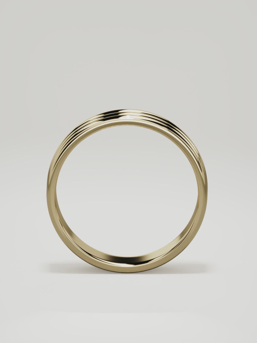 The Doble double-groove men's wedding band in 14K yellow gold, 6 mm, 360 turntable video