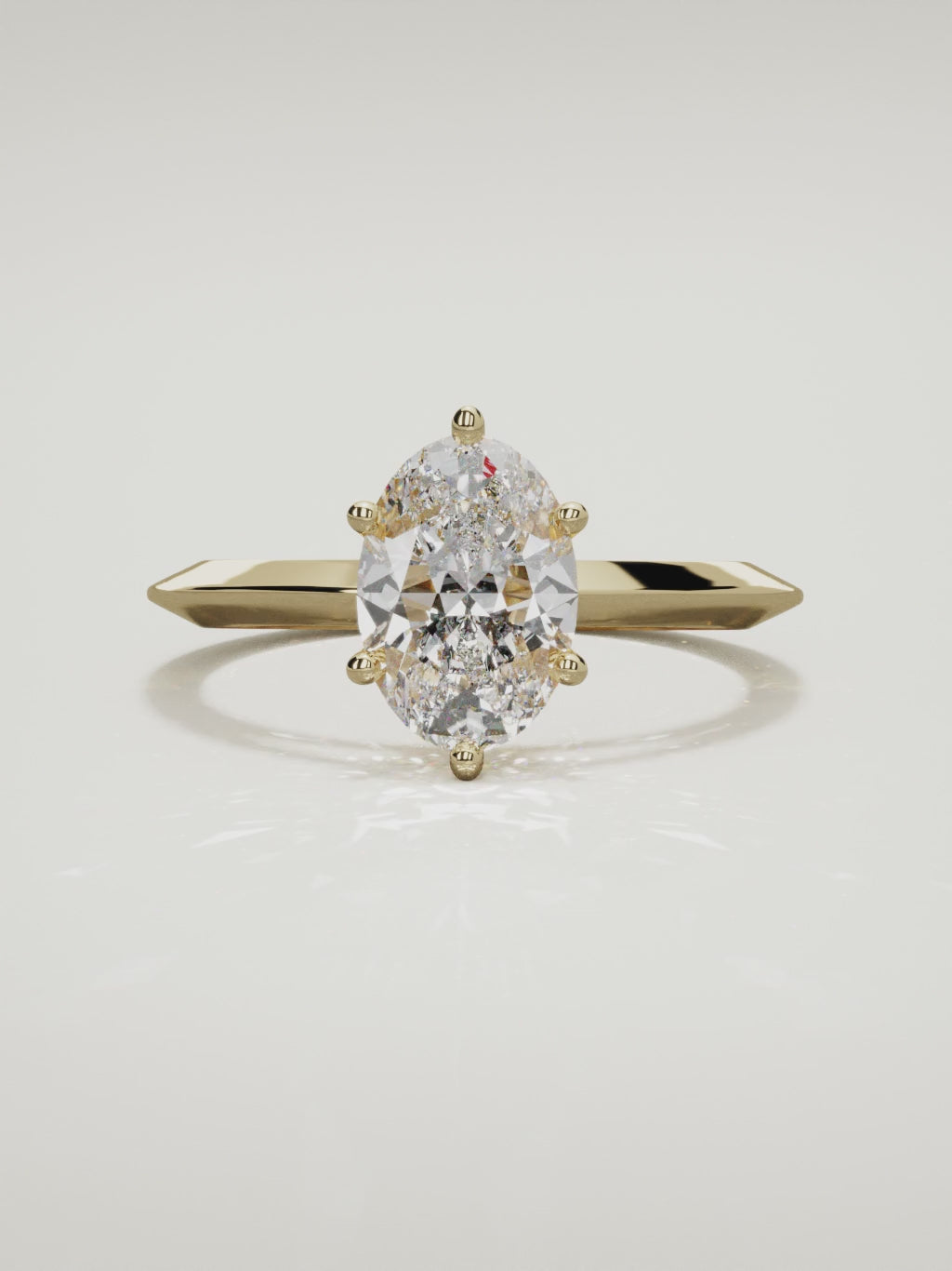 The Nave oval lab-grown diamond solitaire in 14K yellow gold, 360 turntable video