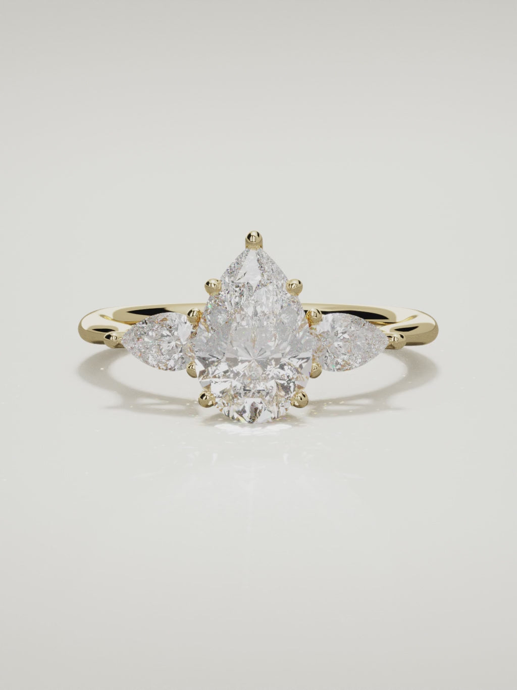 The Gala pear-shaped lab-grown diamond ring in 14K yellow gold, 360 turntable video