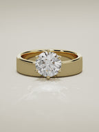 The Joya round lab-grown diamond solitaire in 14K yellow gold, 360 turntable video