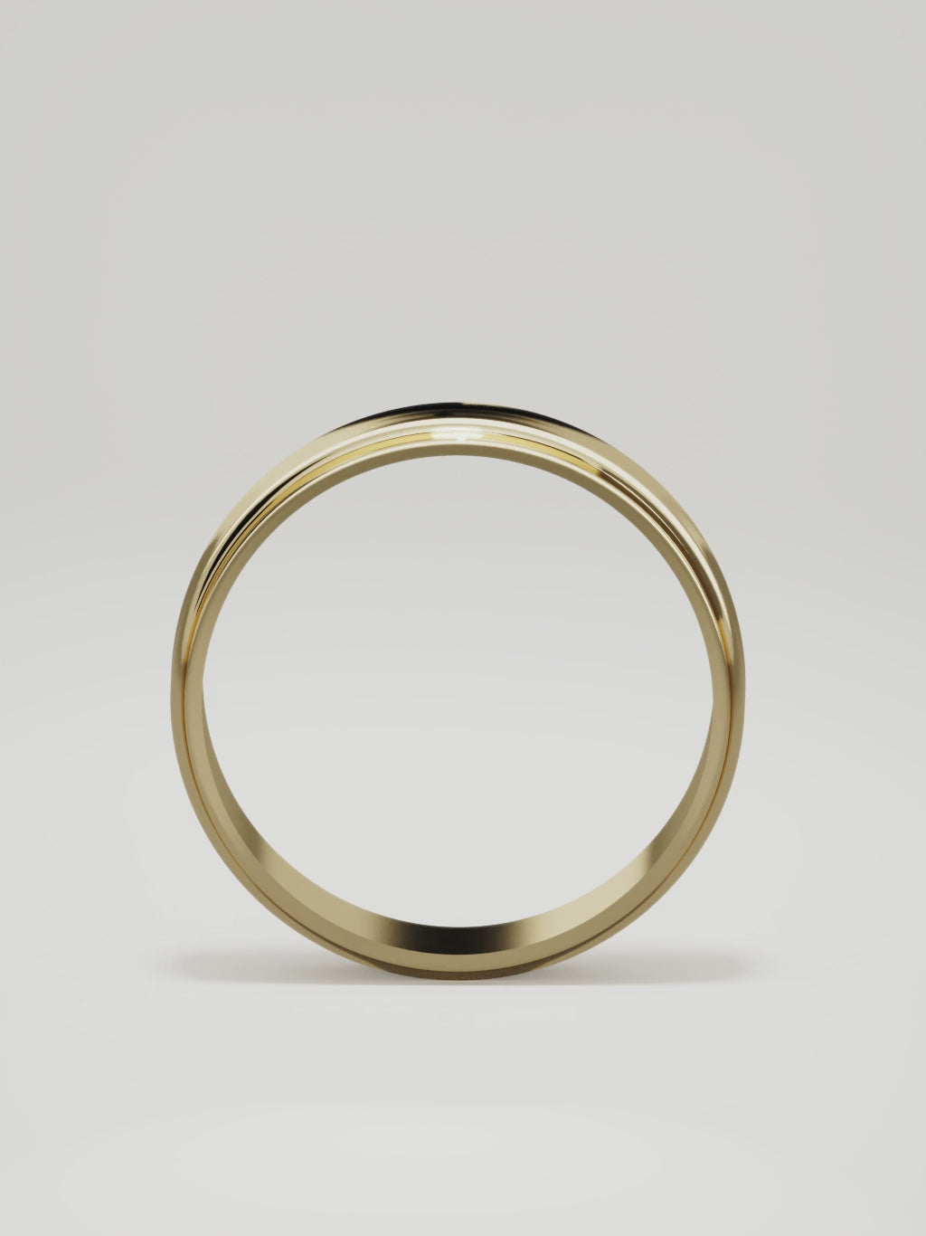The Marco beveled-edge men's wedding band in 14K yellow gold, 5 mm, 360 turntable video