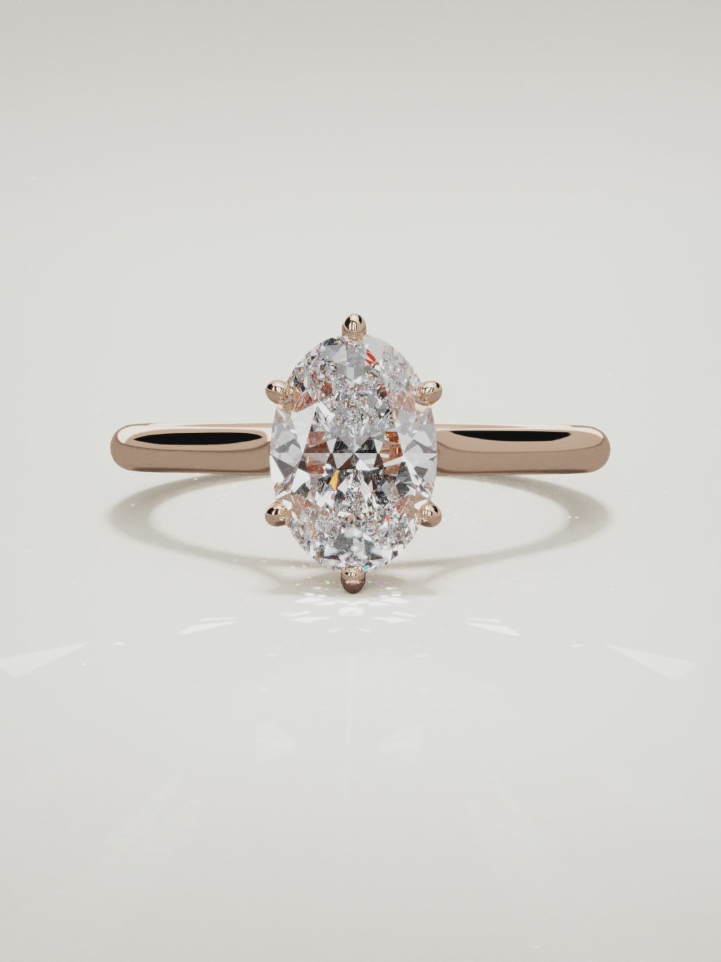 The Altar oval lab-grown diamond solitaire in 14K rose gold, 360 turntable video