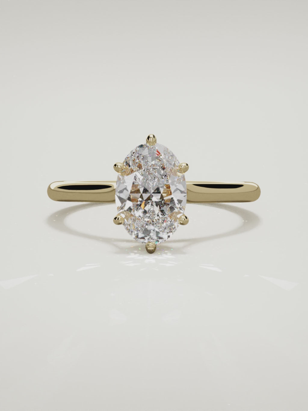 The Altar oval lab-grown diamond solitaire in 14K yellow gold, 360 turntable video