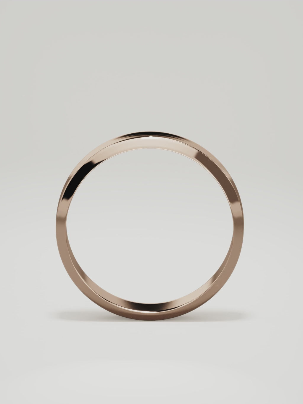 The Canto chamfered-edge men's wedding band in 14K rose gold, 5 mm, 360 turntable video