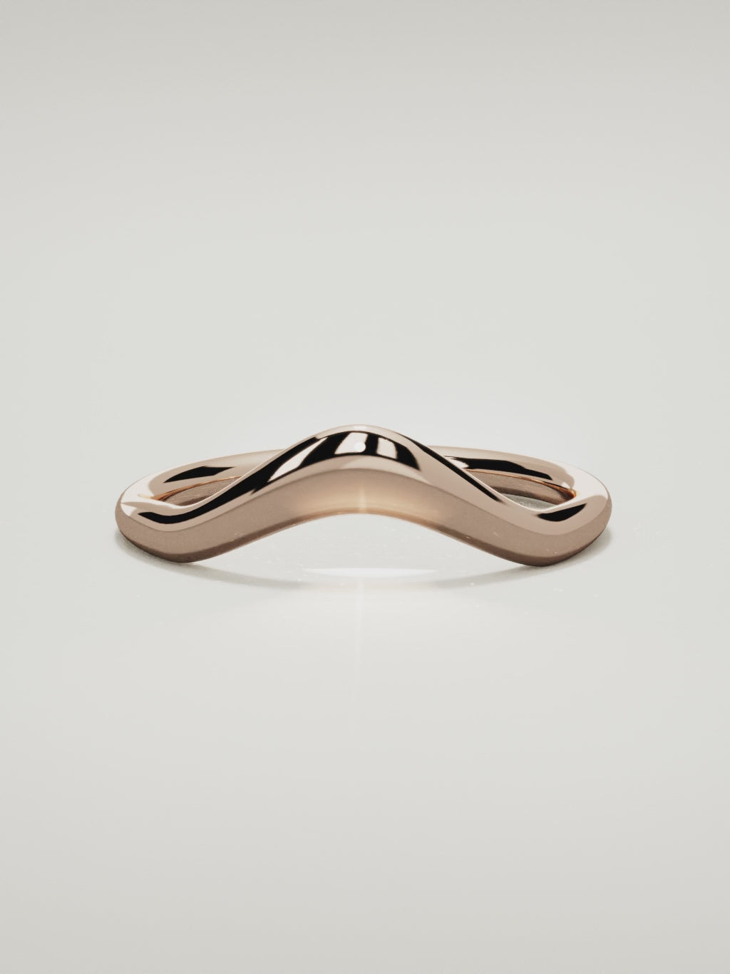 The Aria high contour wedding band in 14K rose gold, 360 turntable video