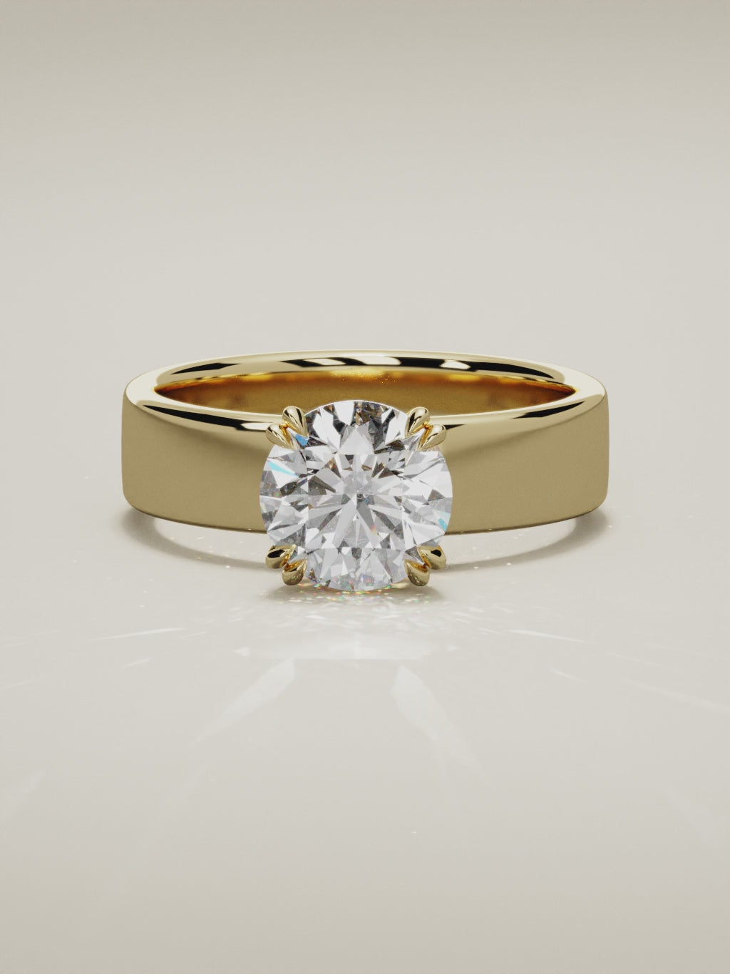 The Nova round lab-grown diamond solitaire in 14K yellow gold, 360 turntable video