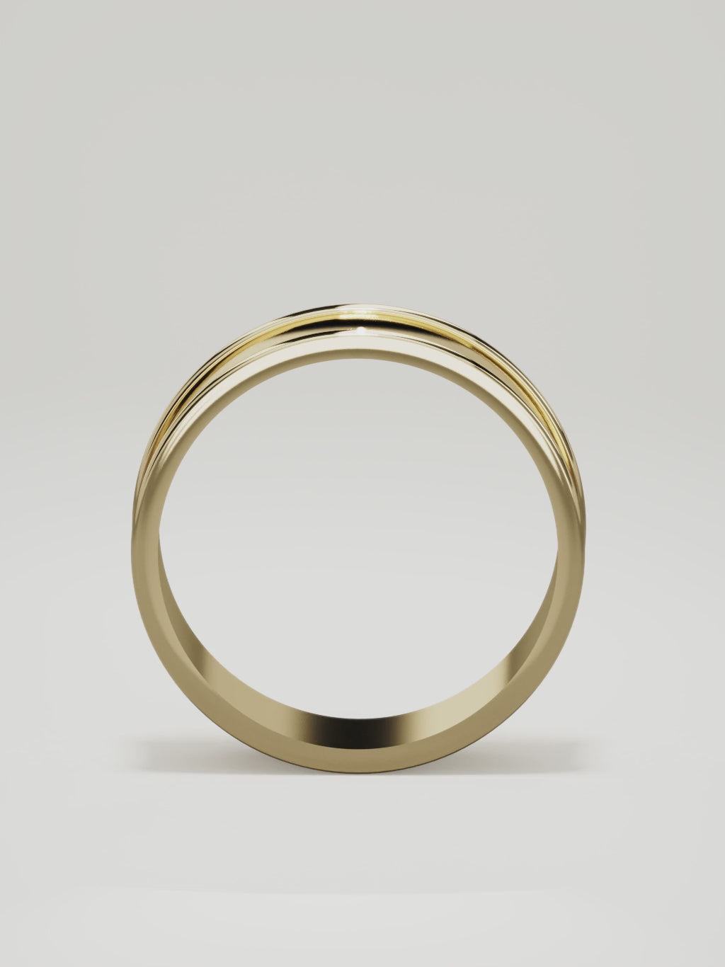 The Valle channel men's wedding band in 14K yellow gold, 7 mm, 360 turntable video
