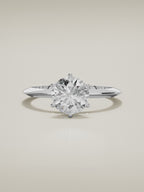 The Prisma round lab-grown diamond solitaire in 14K white gold, 360 turntable video