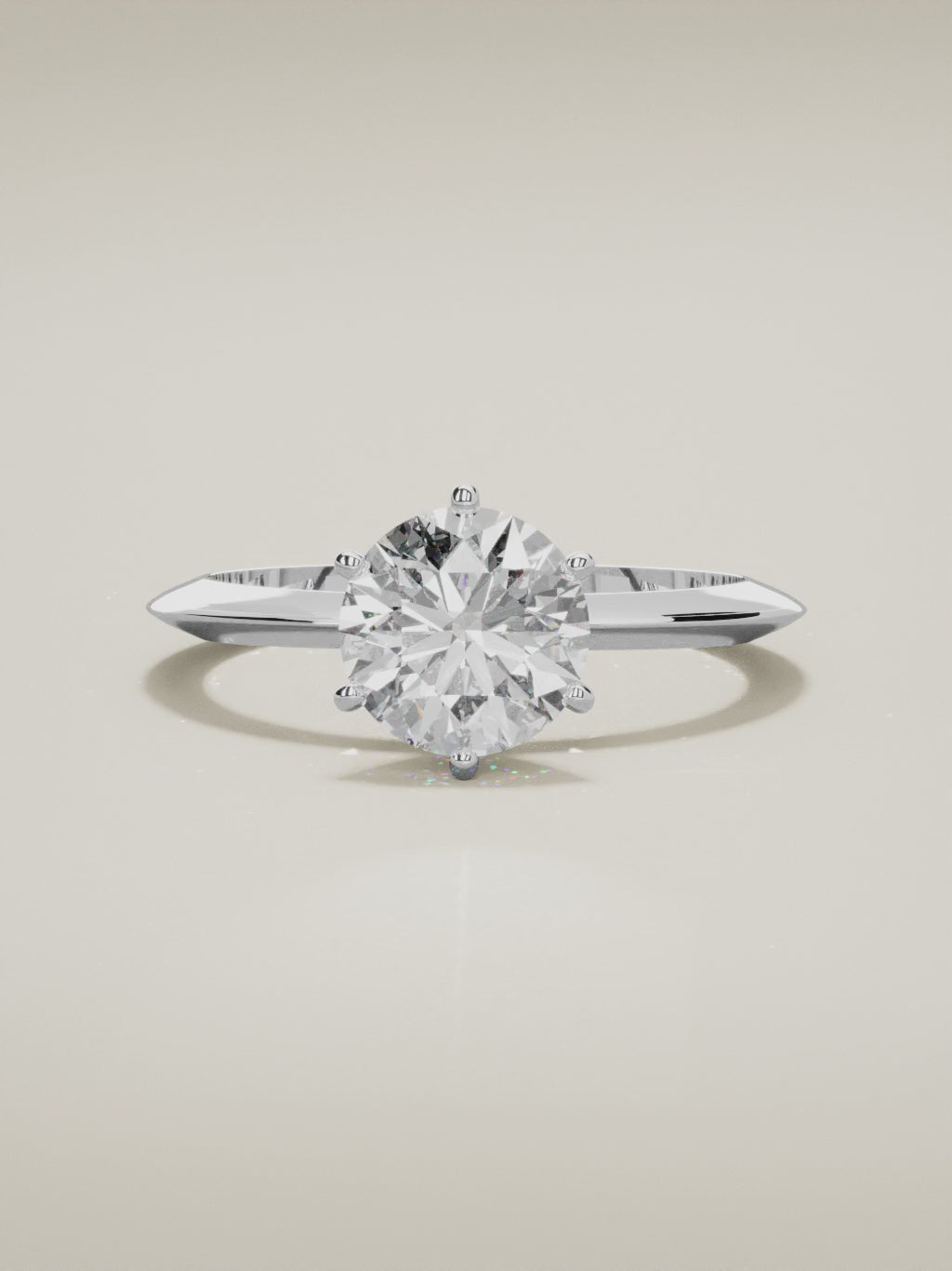 The Prisma round lab-grown diamond solitaire in 14K white gold, 360 turntable video