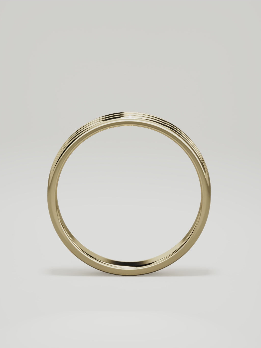 The Doble double-groove men's wedding band in 14K yellow gold, 4 mm, 360 turntable video