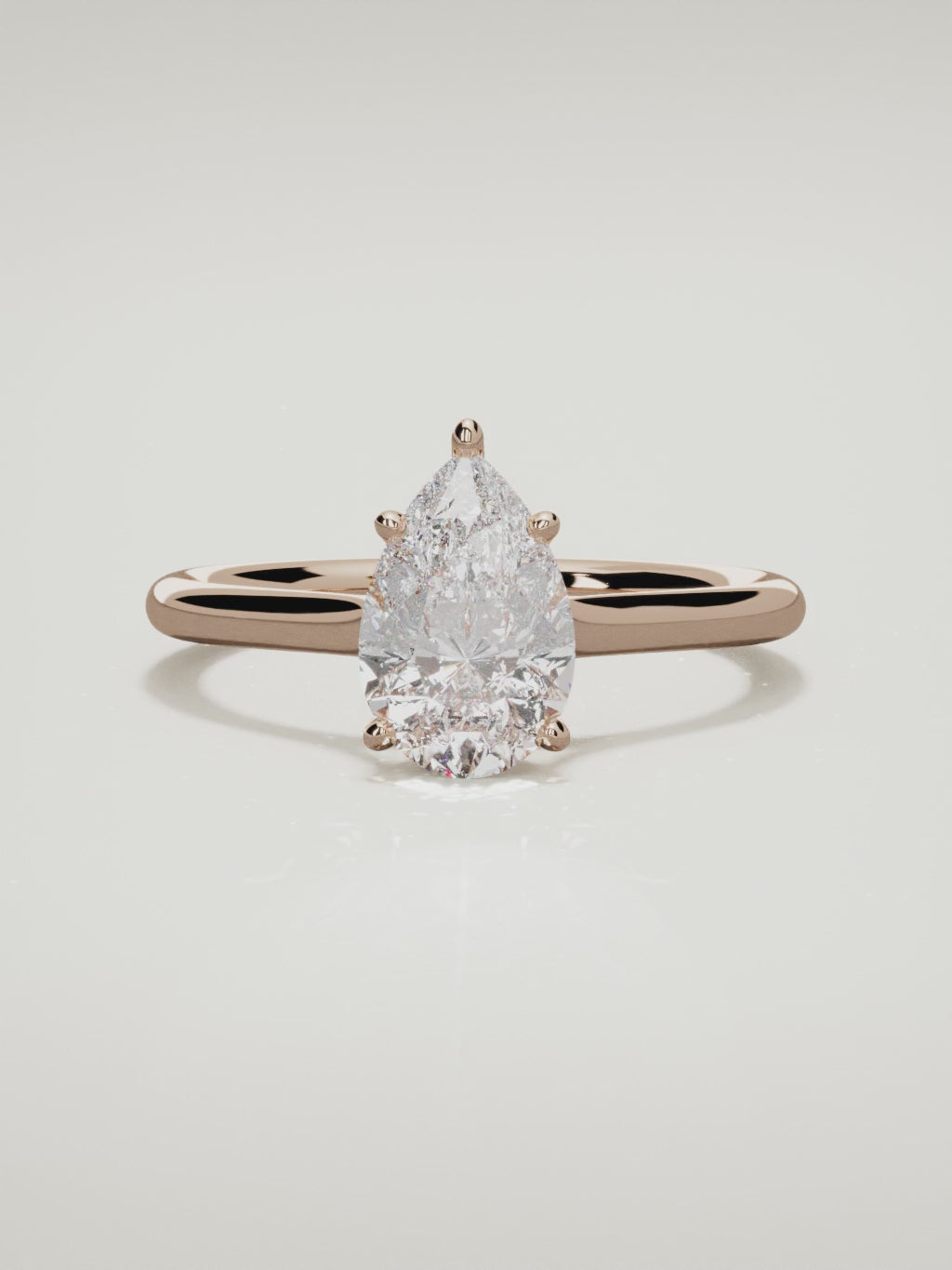 The Altar pear-shaped lab-grown diamond solitaire in 14K rose gold, 360 turntable video