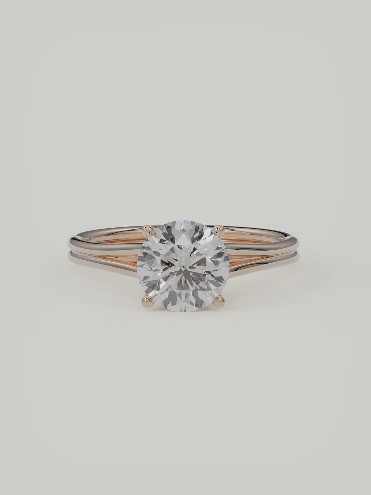The Duo | Round Solitaire — 14K Rose Gold — Video