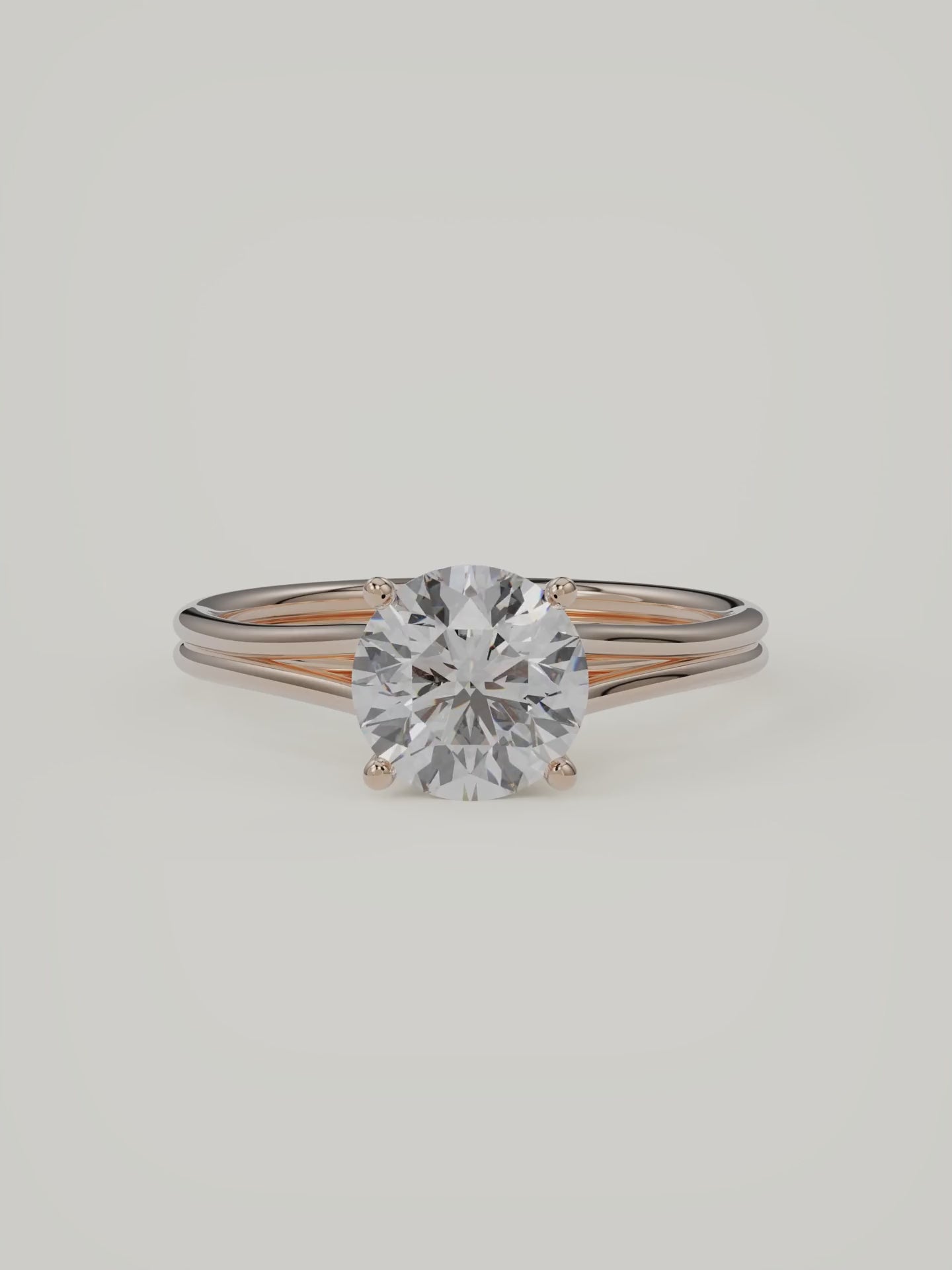 The Duo | Round Solitaire — 14K Rose Gold — Video