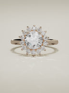 The Aura round lab-grown diamond solitaire in 14K rose gold, 360 turntable video