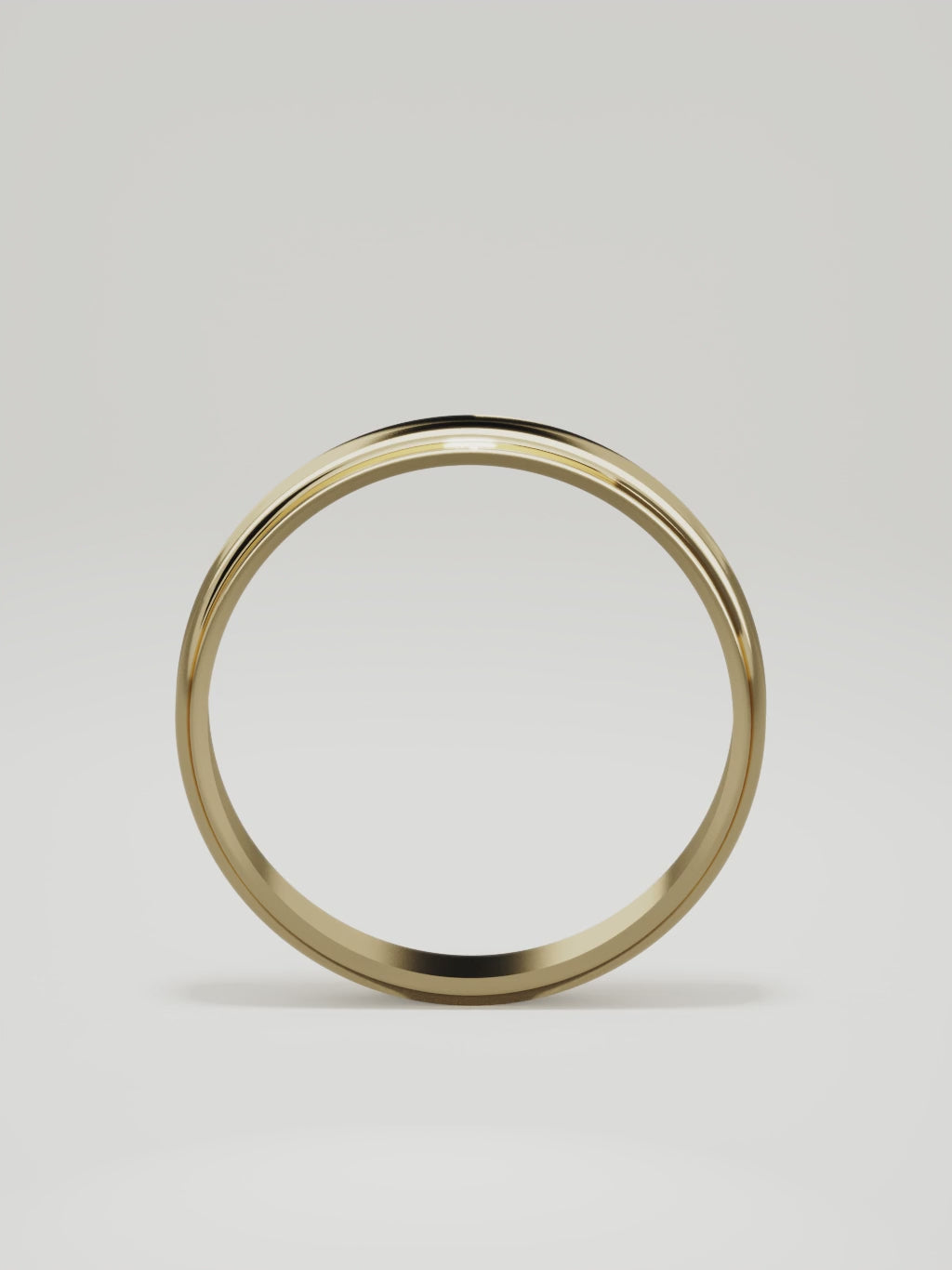 The Marco beveled-edge men's wedding band in 14K yellow gold, 4 mm, 360 turntable video