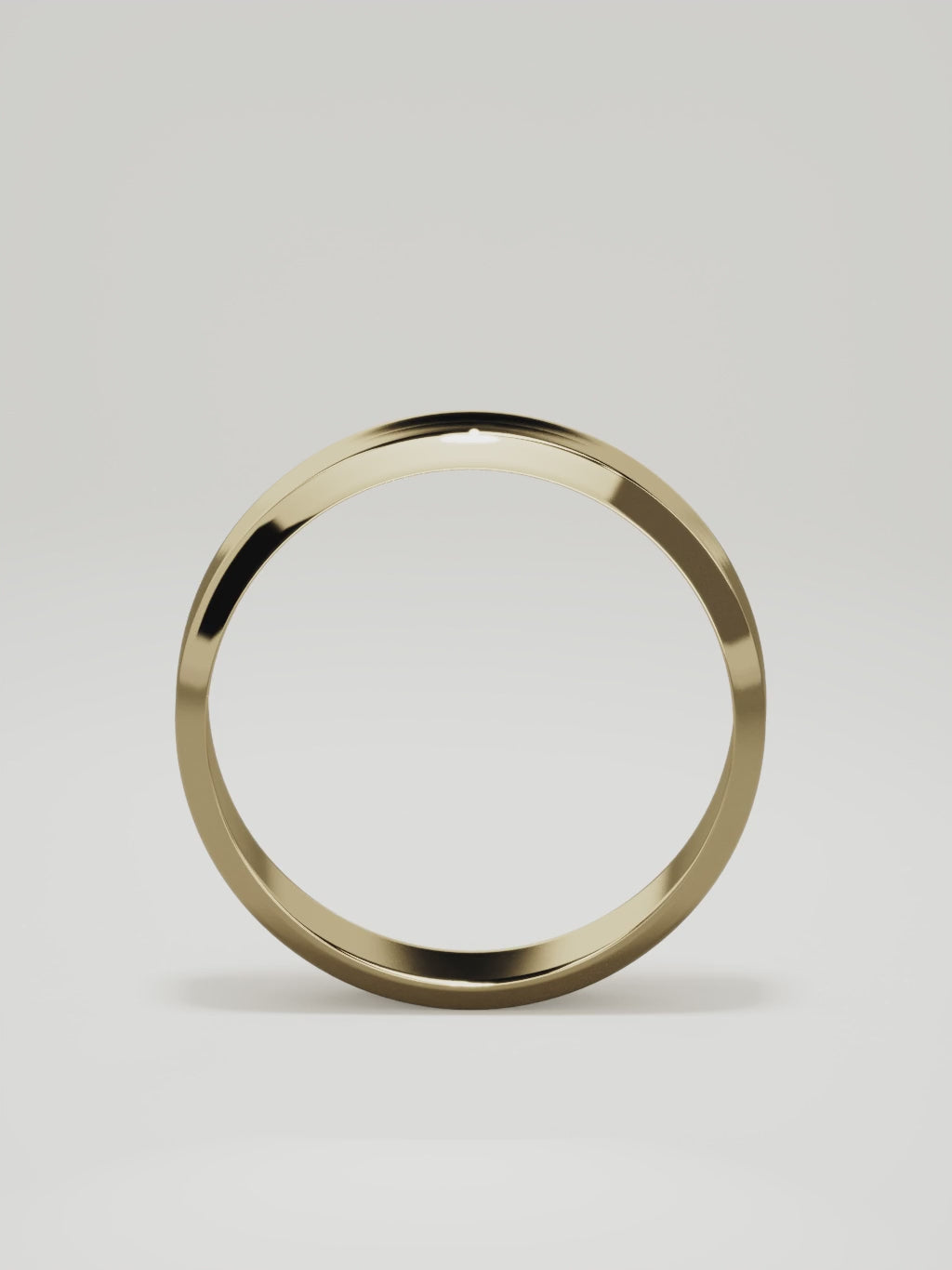 The Canto chamfered-edge men's wedding band in 14K yellow gold, 6 mm, 360 turntable video