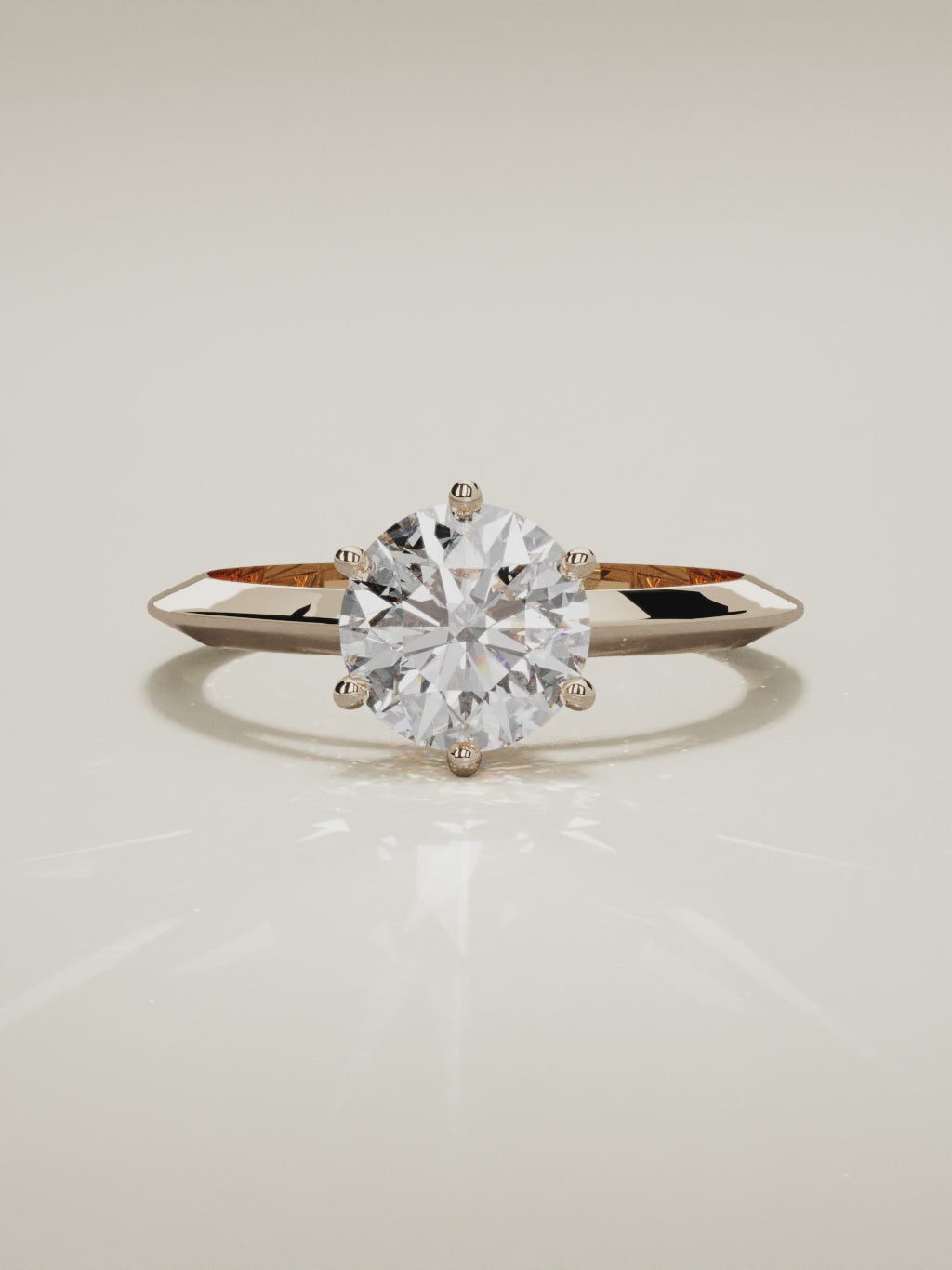 The Nave round lab-grown diamond solitaire in 14K rose gold, 360 turntable video