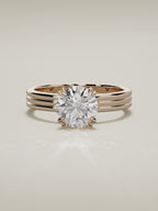 The Lira round lab-grown diamond solitaire in 14K rose gold, 360 turntable video