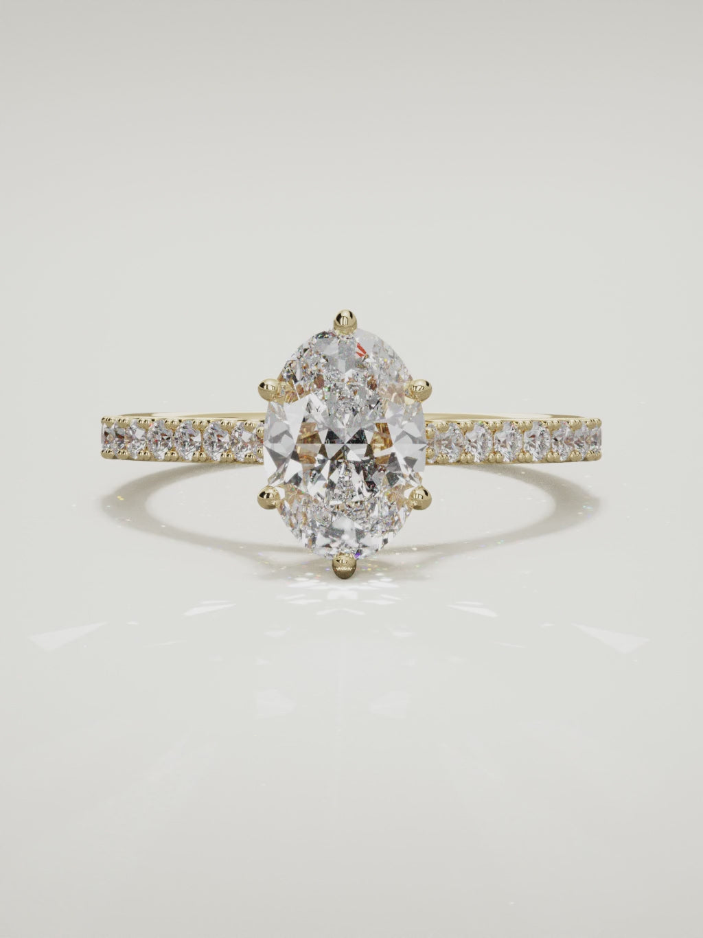 The Blonda oval lab-grown diamond solitaire in 14K yellow gold, 360 turntable video