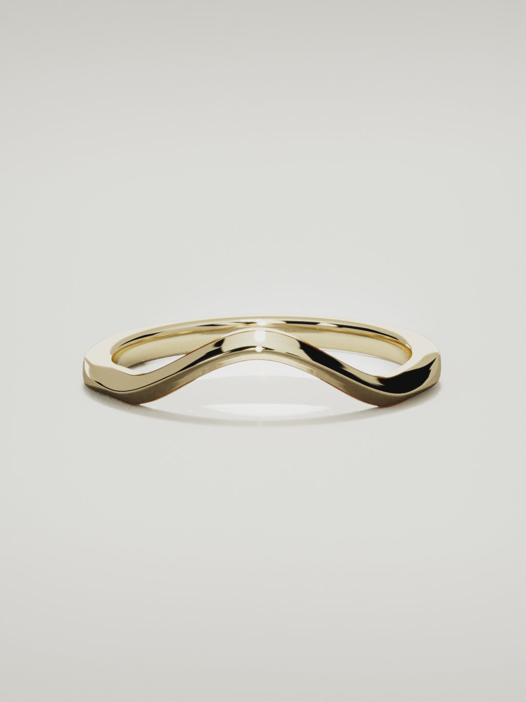 The Eco contour wedding band in 14K yellow gold, 360 turntable video