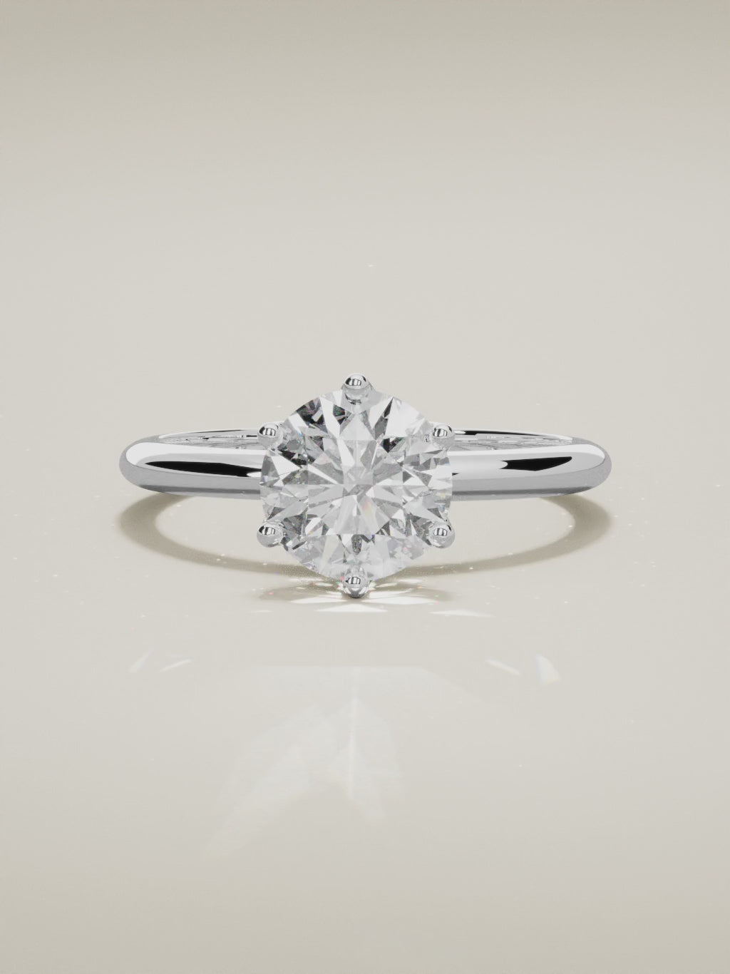 The Dalia round lab-grown diamond solitaire in 14K white gold, 360 turntable video